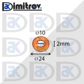Дифтунга Ø 10 х Ø 24 х 2 mm медна